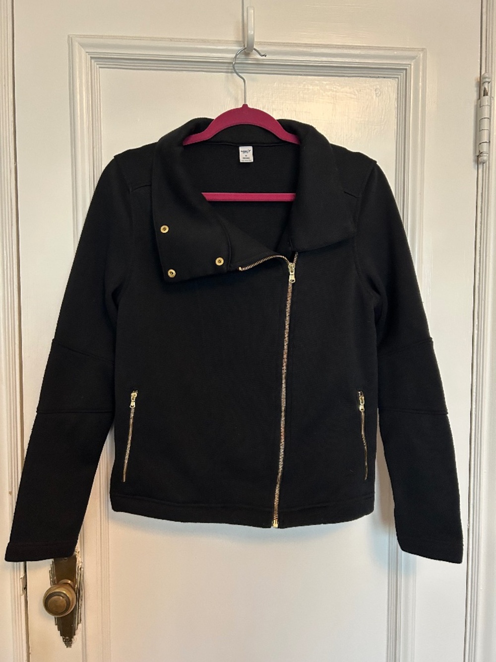 Old Navy Black Moto Style Active Jacket Size M